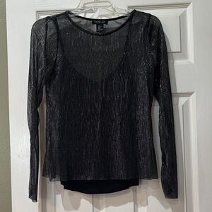Rachel Zoe Shimmering Black Long Sleeve Blouse